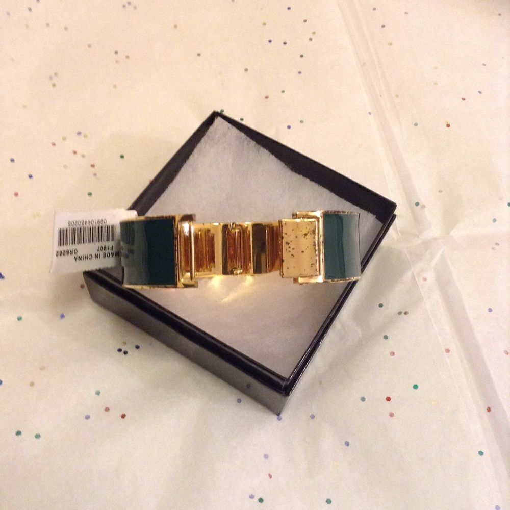 J. Crew Hunter Green Cuff Bangle - Picture 2 of 3